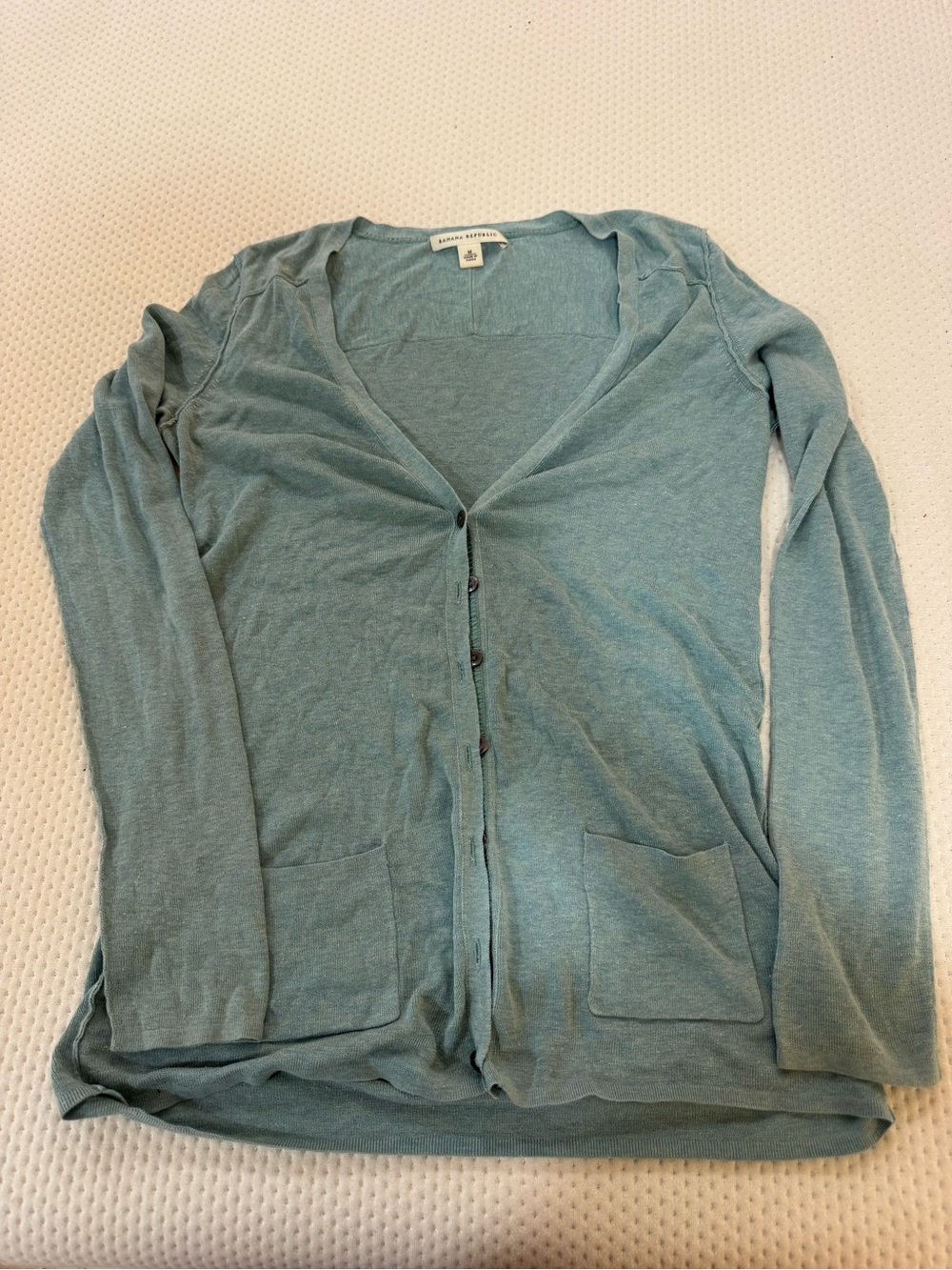 Banana Republic Teal Button-Front Lightweight Cardigan